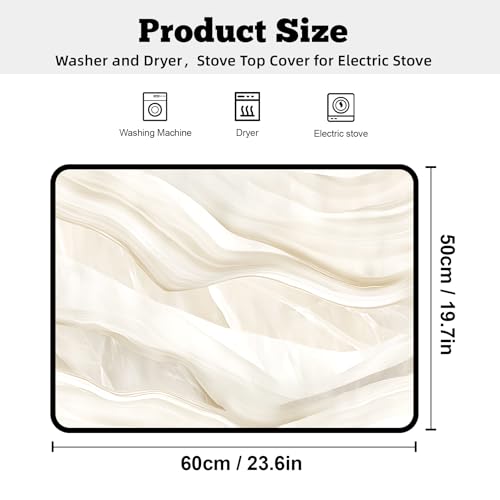 AOHMPT 23.6x19.7in Non-Slip Washer & Dryer Top Cover Mat Marble Pattern