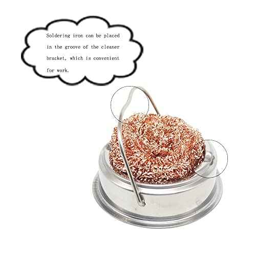 Soldering Tip Cleaner, Soldering Iron Tip Cleaner and Cleaning Copper Wire Ball Kit, Wipe the Soldering Iron and Soldering Iron Tip with Clean Copper Wire Ball, No Water is Needed