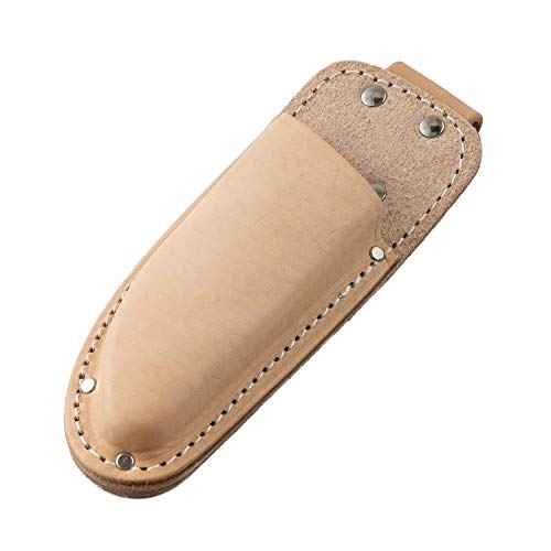 Wazakura Bonsai Scissors Tool Holster Made in Japan W 3inch (75mm) Beige, Japanese Garden Small Tool Pouch with Belt Clip, Scissor Holder with Belt Loop, Bonsai Shears Case for Gardening Tool Belt