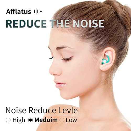 Afflatus Ear Plugs for Sleeping Noise Cancelling, 2 Pairs (S+L) Comfortable Reusable Noise Reduction Ear Plugs, Earplugs for Sleep, Snoring (Pure Black)