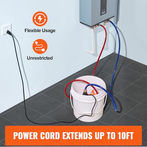 VEVOR 3.7 Gallon Tankless Water Heater Flushing Kit with Pump, Hoses & Accessories