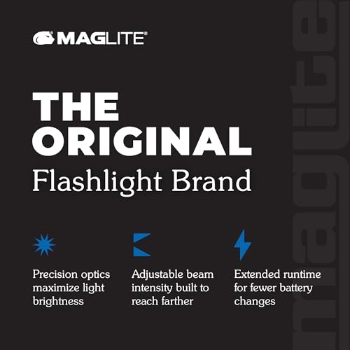 MagLite Mini Pro LED Flashlight Black, 332 Lumens, 2 AA, Compact & Durable