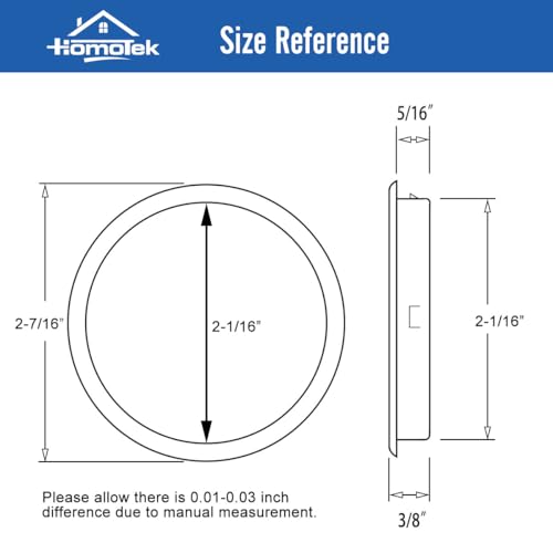 HOMOTEK 4 Pack Black Closet Door Finger Pulls - Easy Snap-In Installation, Fits 2-1/16" Diameter Holes