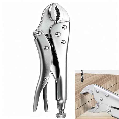 10-Inch Locking Pliers with Wire Cutter - Heavy Duty Curved Jaw Vise Grips, Forged from Carbon Steel, Hardened Jaws for Secure Hold, Trigger Release Function