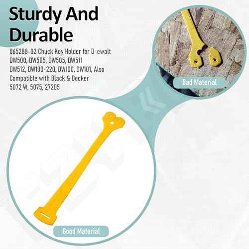 4 Pack 065288-02 Chuck Key Holder for D-ewalt DW500, DW505, DW505, DW511, DW512, DW100-220, DW100, DW101, Also Compatible with Black & Decker 5072 W, 5075, 27205