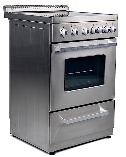 Stainless Steel 20-inch Premium Levella PRE2026GS Electric Range with 4 Burners and 2.1 Cu.Ft. Oven