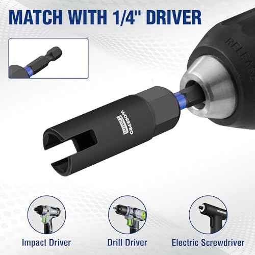 WORKPRO Wing Nut Driver Set 2 PCS, Power Wing Nut Driver Bit (12mm, 12mm), 1/4 Inch Hex Shank Nut Driver, Wing Nut Socket for Wing Nut, Eye Bolt, Wire Twisting