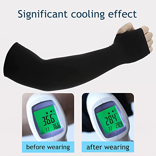 Sun Protection Arm Sleeves With Thumb Holes for Men Women,Cooling Compression UV Arm Cover,Outdoor Sports Sleeve Arm