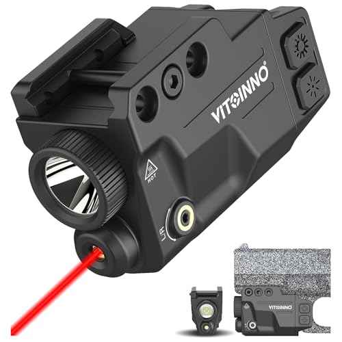 700 Lumens Red Laser Light Combo, Slidable Tactical Flashlight Compatible with Picatinny Rail,Magnetic Rechargeable (Red)