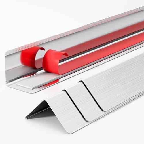 2x2x48 Inch 304 Stainless Steel Wall Corner Guards (5-Pack) Heavy Duty Rounded Corner Protector, Smooth Folded Edge Design for Wall Protection Stainless Steel Slab