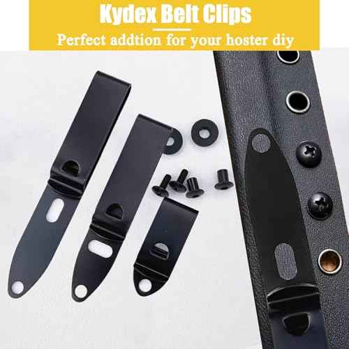 Kydex Belt Clip Knife Sheath Kit, Stainless Steel Kydex DIY Holster Kit, Knife Clips Replacement with Screws, Universal Metal Belt Clip for Knife Sheaths, IWB Holster Belt Clip