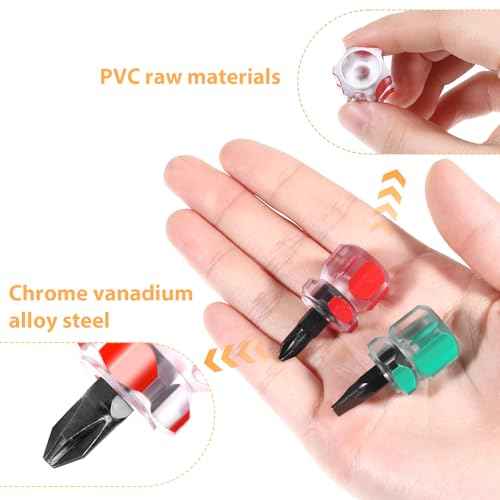 4 Pcs Stubby Screwdriver, Small Screwdriver with Flat Head and Phillips Head Tiny Stubby Tools Sewing Notions for Tight Spaces DIY Repairing Sewing Machines
