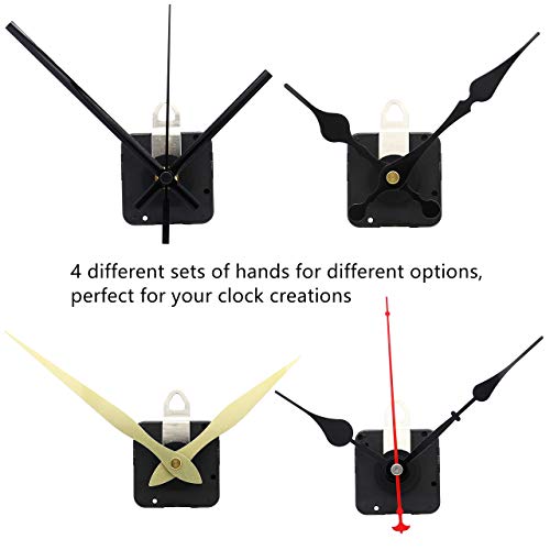 TIKROUND Quartz Wall Clock Movement Mechanism Repair Parts 29/32 Inch Thread with Black Hands