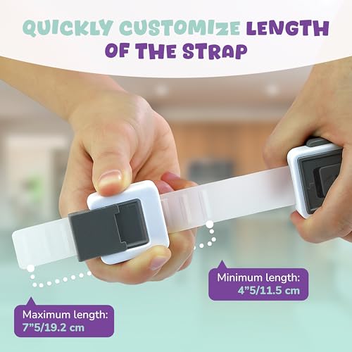 Wappa Baby Child Safety Locks 4-Pack - Adjustable Drawer & Cabinet Locks with Double Lock Option