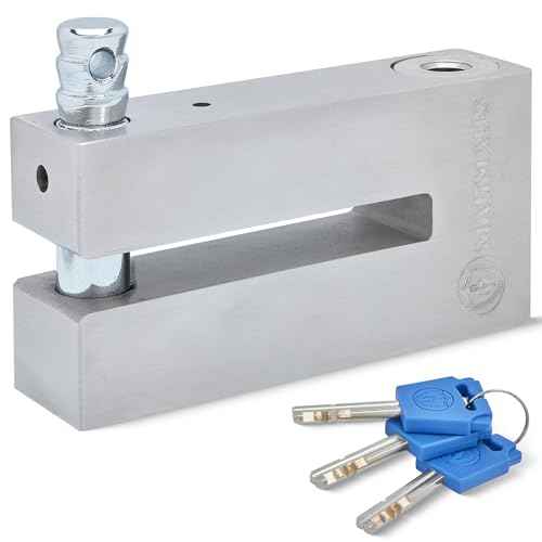 Magmaus¢ç Heavy Duty Anti-Theft Motorcycle Locks - 10mm Pin, 304 Stainless Steel Disc Lock with Reminder Cable | Theft Protection with Ergonomic Design for Motorbike, Scooter, E-Bike