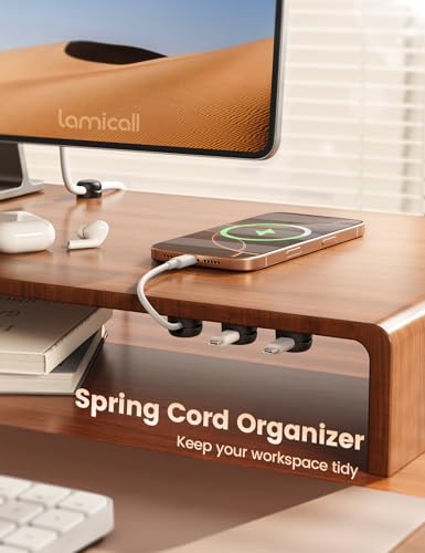 Lamicall 6 Pack Cable Clips Black Compact Spring Cord Organizer for Desk