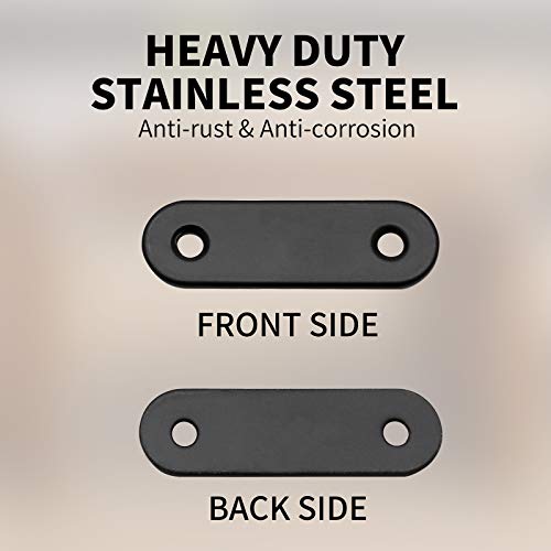 Jiozermi 12 Pack Matte Black 2 x 0.6 Inch Steel Corner Braces for Furniture