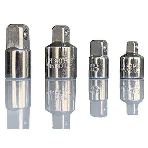 4 Pcs Square Ratchet Socket Adapter Reducer Converter Sets Kit, 1/4 Inch, 3/8 Inch, 1/2 Inch Driver Conversions in Auto and Construction Work