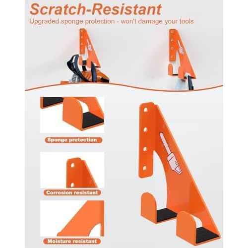 Chainsaw Holder -2 Pack- 180LB Heavy-Duty Alloy Steel Wall Mount Set, Chainsaw Accessories, Universal Fit for Stihl, Husqvarna, Echo Saws, Rust-Proof & Space-Saving Design (Garage, Workshop)