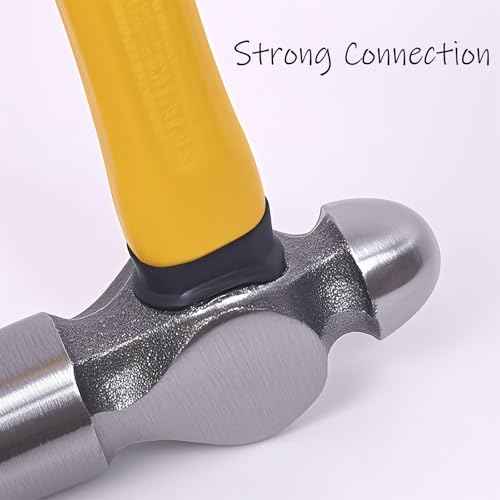 8oz Ball Peen Hammer,Reinforce,Polished,Shock-Proof Plastic Handle.