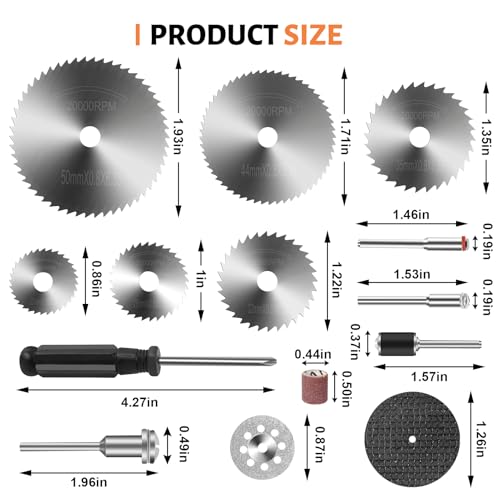 55pcs Cutting Wheels Set for Dremel Rotary Tool,10pcs Resin Cutting Discs,10pcs Diamond Cutting Wheels,6pcs HSS Circular Saw Blades,20pcs Sanding Drum for Cutting Metal,Wood