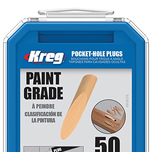 Kreg Paint Grade Pocket-Hole Plugs, P-PNT, 50 Pack — Woodworking Accessories
