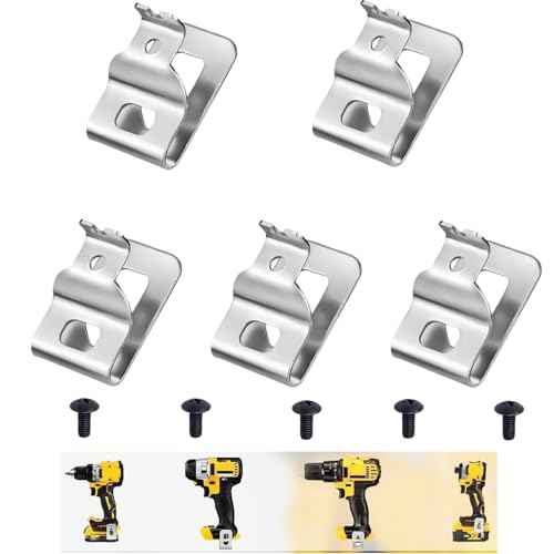 5 pcs N268241 N086039 Belt Clips for Dewalt 304 Stainless Steel Drill Tool Clips Hook Kit with Screws for Dewalt N268241 fit for 20V Power Tools DCD980 DCD985 DCD980L2 DCD985L2