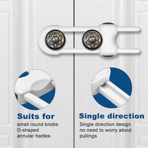 Cabinet Locks for Babies,Child Proof Cabinet Locks,4 Pack U-Shaped Baby Proofing Cabinets,Child Locks for Cabinets and Drawers,Child Safety Cabinet Locks with Adjustable(White)