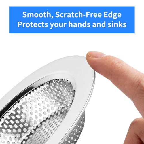 Chefbee 4.4-Inch Stainless Steel Kitchen Sink Drain Strainer Food Catcher 4PCS
