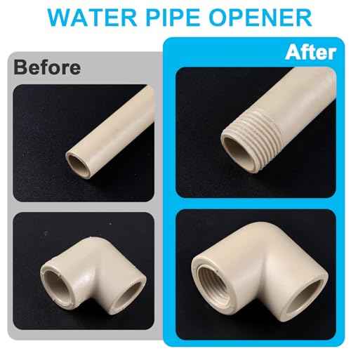 2 Pcs PVC Pipe Threader, Pipe Threading Tool, Integrated Internal & External Pipe Threading Tool, Pipe Thread Cutting Tool, Pipe Threading Tool for PVC (1/2"+3/4"£©