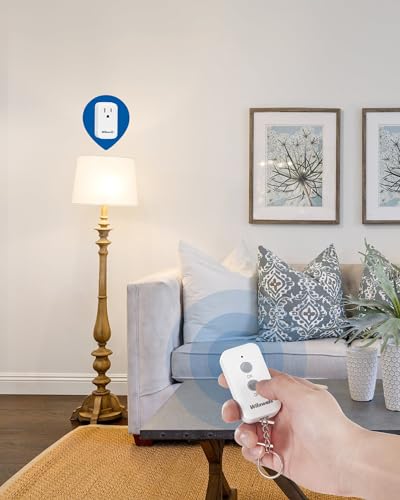 WILAWELS White Wireless Remote Control Outlet Plug - 1 Remote + 1 Socket