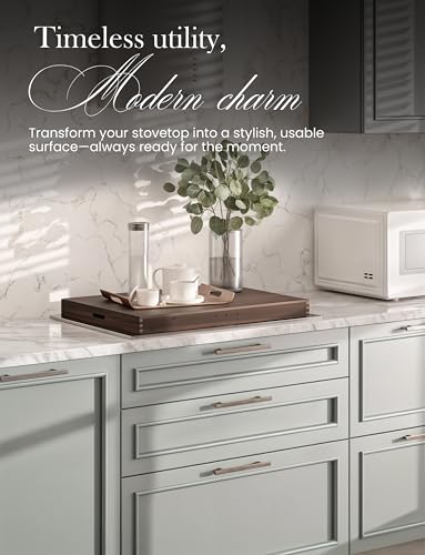 Tidita Walnut 30x22 in Stove Top Cover/Noodle Board for Electric Stovetops, Extra Counter Space