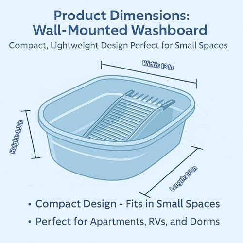 VEMJO Transparent Gray Washboard Basin for Hand Washing Clothes, 16.5 inch