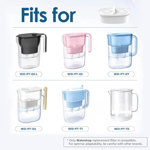 Waterdrop PF-01A Water Filter Replacement 3-Pack for Pitchers – Removes Impurities