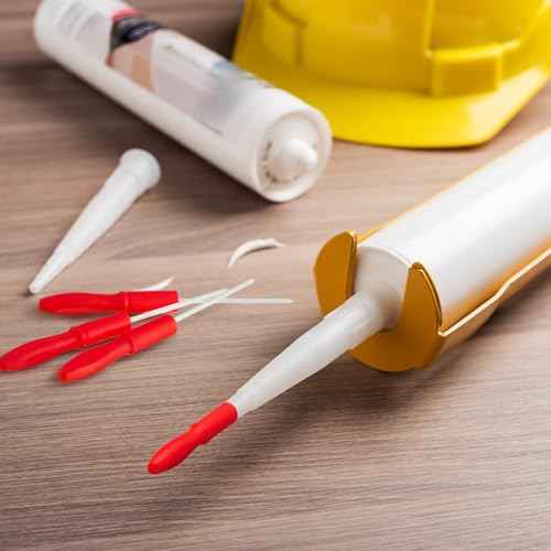 Gisafai 10 Pcs Caulk Tube Caps Reusable Caulk Saver Tube Sealer Caps Finishing Tool for Sealing and Preserving Open Universal Prevent Drying (Red)