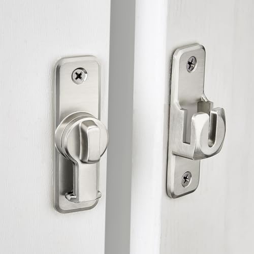 INIRET Silvery 90/180 Degree Flip Latch Zinc Alloy Barn Door Lock - Variation 1