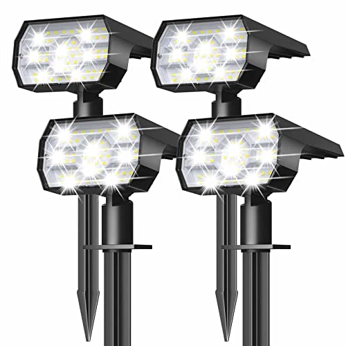 NYMPHY Outdoor Solar Lights 4 Pack Waterproof Cool White - Garden & Pathway Lighting
