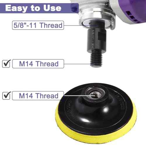 2Pcs Angle Grinder Converter Adapters 5/8"-11 Female to M14/M10 Male, Attachments Interface Connector Thread for Polisher Drill Bit Connecting Tool