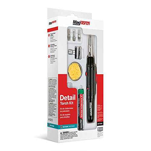 Mag-Torch¢ç Detail Pen Torch Kit - Pen Style Butane Torch with Seven Interchangeable Tips, Solder, and Storage Case for Jewelry Repair, Heat Shrinking Wire, and Electrical Soldering