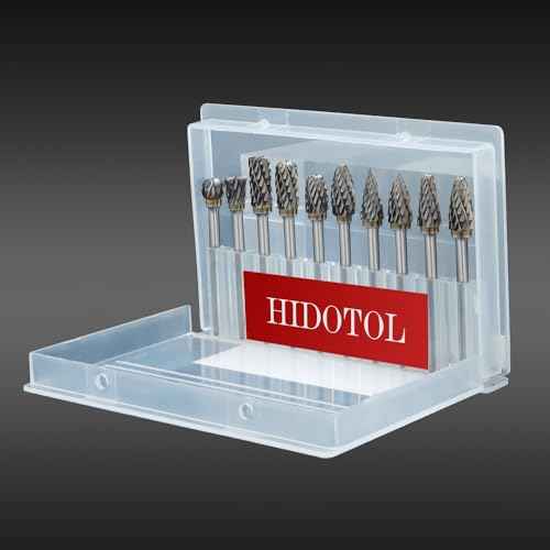 Carbide Burr Set 10PC 1/8" Shank Tungsten Double Cut Carbide Rotary Burr Set for Metal and Wood Carving, Grinding, Polishing, Engraving, Drilling.