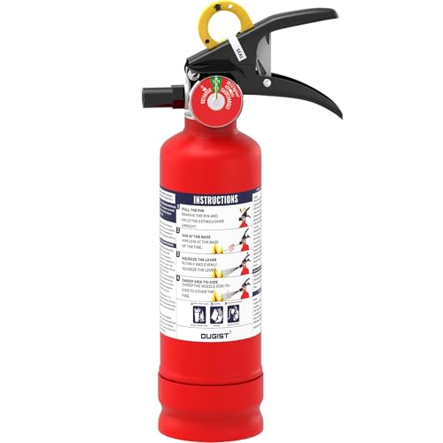Ougist 2.5 lb ABC Fire Extinguisher - Home & Vehicle Safety, Dry Chemical, Quick-Release Handle, Model FF1KG, 1 Pack
