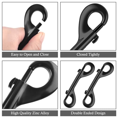 ERKOON 2 Pack Heavy Duty Zinc Alloy Double Ended Bolt Snaps 4.7 Inch 220lb Load for Pet Leashes & Water Buckets