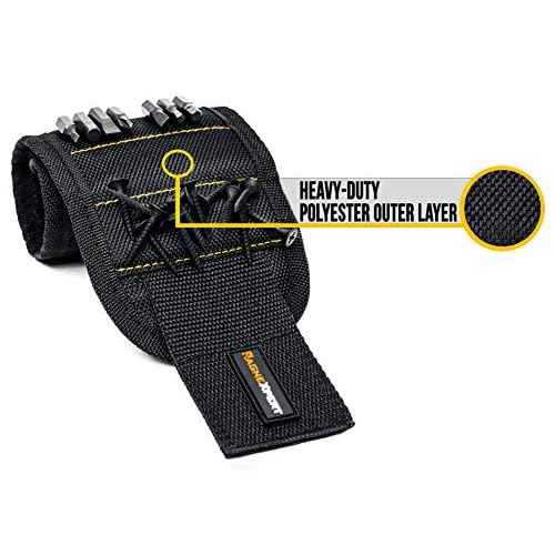 Magnelex Magnexpert Magnetic Wristband for Holding Screws, Nails and Drill Bits - Crafted from Ballistic Nylon with 15 Powerful Magnets, Stocking Stuffer for Men