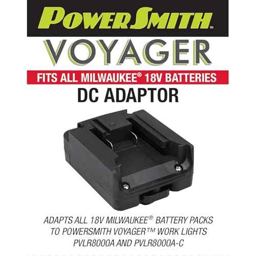 PowerSmith Voyager PVLAA18-MIL DC Adaptor for Milwaukee¢ç 18V Li-Ion Battery Pack, Black