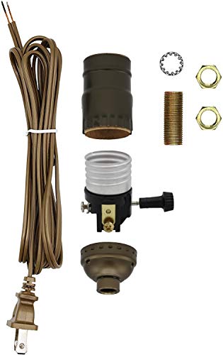 Antique Creative Hobbies DIY Lamp Repair Kit with 3-Way Socket & Matching Cord