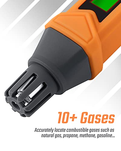 TOPTES PT199 Natural Gas Leak Detector - Portable Combustible Gas Sniffer, Orange Variation