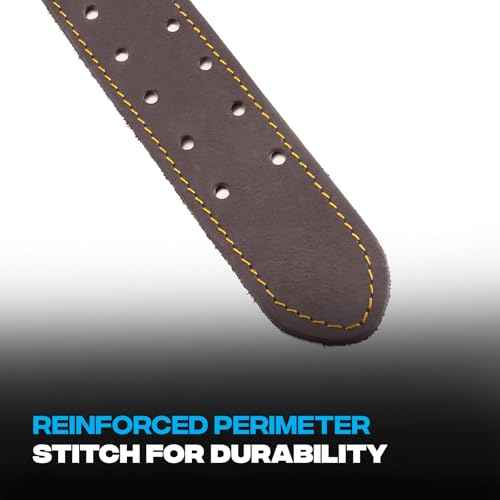 OX Tools 2-inch Wide Full Grain Leather Tool Belt - 2" Wide Oil Tanned Double Stitched Construction Belt with Rivets for Waist Size 35" to 46" Carpenter Tool Belt - OX-P263313