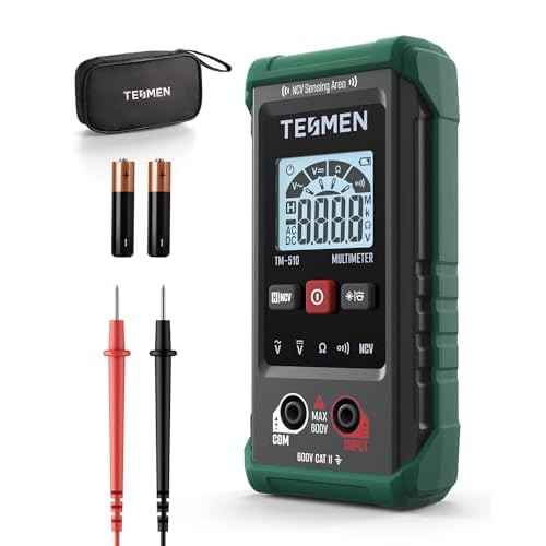 TM-510 Digital Multimeter, 4000 Counts, Smart Measurement, Auto-Ranging Voltmeter; Voltage Tester with Non-Contact Voltage Function, Measures AC/DC Voltage, Resistance, Continuity ? Green