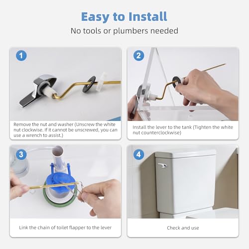 iFealClear Universal Side Mount Chrome Toilet Handle Replacement Kit - Compatible with Kohler, Toto, American Standard