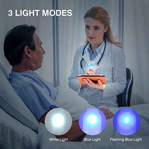 Nurse Lights for Night Shift Rechargeable Nursing Night Light Clip on Hands Free LED Flashlights for Walking Running Pets Outdoor Emergency (Blue)